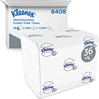 Kleenex 8408 Papel Higiénico Plegado de 2 Capas- 36 Paquetes de 200 Hojas- Para Dispensadores Aquarius Compatibles…